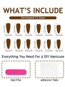 24pcs/Set Elegant Red Gold Press On Nails Long Stiletto Fake Nails With Bow And Chain Heart Design, Nail Press Ons Full Cover, Best Rated Press On Nails Kit, Durable Press In Nails For Quick Salon Style - 酒紅色 - 查看 9