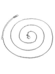 1/100pcs/Pack Multi-Color Stainless Steel K-Plated Basic Chain Necklace, DIY Jewelry Making Chain Necklace Can Be Worn Separately - Multicolor - View 15