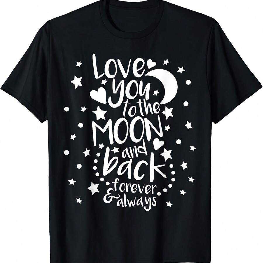 I Love You To The Moon & Back, Valentines day, Love You T-Shirt - Negro 8 - Ver 1