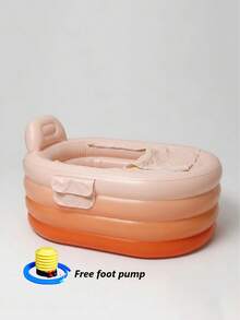1 Peça Banheira Inflável Portátil para Adultos, com Bomba de Pé - Inflação e Drenagem Fáceis, Ideal para Spa em Casa, Banhos Quentes/Gelo, Dobrável para Armazenamento - Presente Perfeito - A - Visão 12