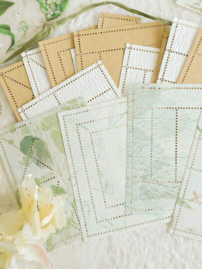 MOCARD 18 ชิ้น/แพ็ค กระดาษโน้ตลายวินเทจ, วัสดุตกแต่ง DIY แบบไม่กาว, ของขวัญวันหยุด, อุปกรณ์ทำสมุดภาพทำมือ, เครื่องเขียนสร้างสรรค์สำหรับวางแผนส่วนตัว