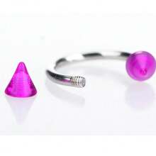 10个亚克力U型不锈钢舌环杠铃舌钉 - A style - 查看 2