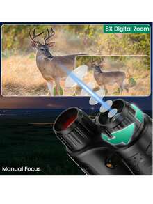 Night Vision Binoculars, Night Vision Binoculars, Night Vision Goggles, 1280P 984ft 7-Level Digital Night Vision Binoculars, 3-Inch Large Screen With 32G TF Card For Night Observation And Outdoor Hunting, Take Photos And Videos In Full HD Quality - 黑色 - 查看 6