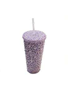 1pc Diamond-Encrusted Bead - Featuring A Sparkling Pearlescent Design, This Reusable Cup With A Straw Is Leak-Proof And Perfect For Party Drinks, Daily Use, And As A Birthday/Valentine's Day Gift - Multicolor - View 9