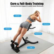 Roman Chair Back Extension Machine, Hyperextension Bench W/ Angle Height Adjust,Multi-Functional Bench For Full All-In-One Body Workout – Hyper Back Extension Roman Chair Adjustable Ab Sit Up Bench Decline Bench Flat Bench - Black - View 8