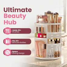 1pc 360° Rotating Makeup Display Rack, Transparent Cosmetic Storage Box, Multi-Functional Bathroom Makeup Brush Holder, Perfume Rack, Vanity Table Lipstick And Skincare Storage Box, Cosmetic Makeup Display Organizer, Suitable For: Countertop, Bathroom Vanity, Makeup Room. Suitable For Ladies, Mother's Day, Valentine's Day Gift - Multicolor - View 7