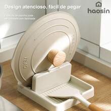 High-Quality White Cream Style Multifunctional Lid Holder - Plastic Kitchen Organizer for Spoons, Spatulas & Pot Lids - Branco - Visão 11