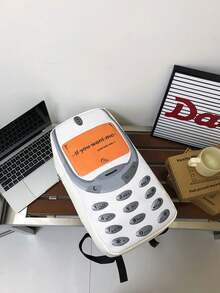 1pc Creative Large Capacity Interesting Phone Print Fashion Couple Backpack, Casual Multi-Function Large Capacity Student Backpack, Travel Backpack - A - View 13