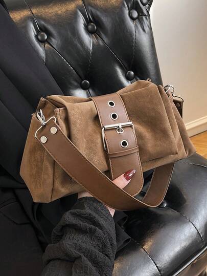 新款哑光女士单肩斜挎包，带手机袋