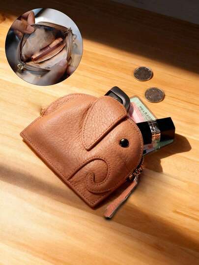 1个卡通大象图案钱包，女士多卡位钱包，可爱时尚仿皮零钱包，大象卡包，小巧便携，多卡位设计，可挂在包包上作为装饰，多功能收纳袋，适合旅行、购物、上学等各种场合，是送给伴侣、朋友、情侣的贴心礼物，也适合生日、节日、节日、复活节、新年、情人节等场合。