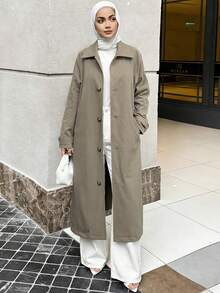 Livesso Women's Loose Fit Old Money Casual Design Windbreaker Jacket, Versatile For Spring, Summer, Autumn, Winter - Khaki - View 5