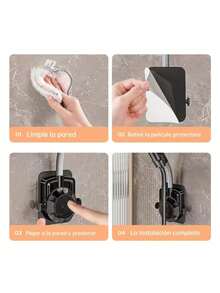 Soporte ajustable 360° para cabezal de ducha, sin agujeros - Multicolor - Ver 5