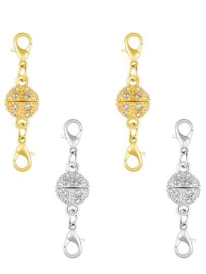 Magnetic Jewelry Clasp, Crystal Ball Connector With Lobster Clasp, Magnetic Necklace Clasp And Closure, Easy To Use For Jewelry Closure