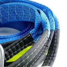 Cuerda de remolque para coche de 5 metros y 8 toneladas, resistente, de poliéster, con ganchos para emergencias, reflectante azul y guantes. - A - Ver 6