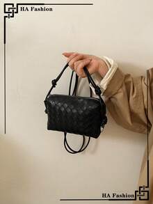 1pc Mini Fashionable Shoulder Bag, Minimalist & Lightweight Crossbody Bag - Black - View 1