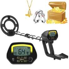 Detector De Metales Tesoros Profesional Ajustable Con Lcd, Buscador De Tesoros Ajustable De Alta Precisión, Bobina De Búsqueda, Puntero Cazador De Tesoros Para Detectar Oro Monedas - Negro - Ver 1