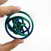 3D打印永动机桌面玩具，彩色旋转减压创意礼物（8环或6环），独特有趣的小玩意 - 彩色 - 查看 7