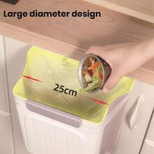 Foldable Trash Can For Home Kitchen Cabinet, Hanging Waste Storage. - white - 查看 6