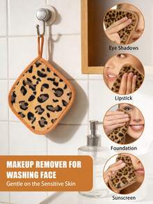 12/6/3/1 包装法兰绒洁面巾，豹纹洁面巾，面巾，口水巾，擦汗巾，便携可重复使用，Va Va Voom 柔软保湿洁面巾，带挂环，温和护肤 - 彩色 - 查看 4