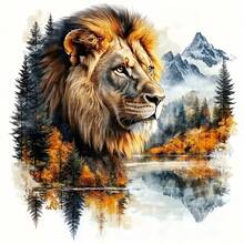 6-Inch Lion Theme Vinyl Sticker - Cartoon Style Self-Adhesive Decal, Glossy Finish With Glitter Details, One-Time Asymmetrical Shape, Suitable For Cars, Laptops, Trucks, Motorcycles, Windows, Walls - Can Be Stuck On Glass, Metal, Ceramic Surfaces, Lion Decor - A - View 9