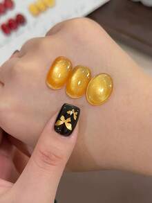 12毫升情人节美甲彩绘黄色金色红色粉色闪粉玻璃珠猫眼凝胶指甲油新年超闪闪粉百搭白色流行色冬春美甲沙龙家用DIY美甲用品 - 彩色 - 查看 7