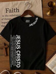 Streetgang Children's And Youth T-Shirt, Boys And Girls, Gospel Jesus Christ Written, 2 To 16 Years Old, 100% Cotton - 黑色 - 查看 2