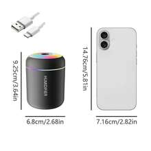 New Car Humidifier, Fine Mist Cold Fog, Home Electric Aroma Diffuser. Home Bedroom Aroma Diffuser, Desktop Mist Quiet Humidifier, USB Powered, No Battery Needed, Suitable For Travel, Home, Bedroom, Office And Air-Conditioned Room. - Multicolor - View 11