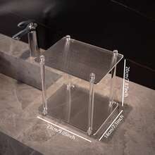 1PC Transparent Acrylic Layered Bathroom Shelf Easy To Assemble Countertop Holder For Makeup Skincare Organization Space-Saving - Transparent - View 3