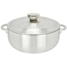 ALUMINUM CALDERO STOCK POT By Chef Pro, Durable Aluminum, Superior CooFKing Performance For Even Heat Distribution, Perfect For Serving Large/Small Groups, Riveted Handles, Commercial Grade, 5.1 Quart - Silver - View 1