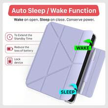 Vena For Apple Pad A16 Case Clear, Pad 10th Generation Case, Pad 11th Generation Case, Detachable Y-Fold Stand With Pencil Holder, Lavender - 薰衣草 - 查看 3