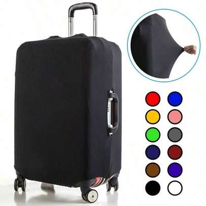 1pc Black Stretch Luggage Protection Dust Cover, Travel Luggage Cover,Trolley Case Protective Cover, Solid Color Elastic Suitcase Cover, Travel Accessories Bag For School School Accessories School Stuff