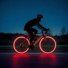 20pcs Glow-In-The-Dark Reflective Neon Stickers, Premium Color Scheme, Battle Stripes, Ultimate Cycling Protection Set, Suitable For Bicycle, Scooter, Cycling, Ensure Safer And More Unique Night Riding, Bicycle Helmet, Bicycle Accessories, Bicycle Light Mounting Bracket, Motorcycle Bicycle Reflective Tape - Multicolor - View 7