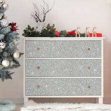 1 Roll Silver Glitter Wallpaper, Removable & Reusable Vinyl Contact Paper For Countertops, Furniture, DIY, Furniture Refurbishing - Silver - View 2