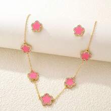 3pcs Set Rhinestone Clover & Flower Jewelry Set, Black Gold Color Accessories, Lightweight Luxury Style Jewelry, Versatile For Commuting, Brightening Skin Tone, Affordable High-End Jewelry, Date Outfit, Office Chic, Photo-Shoot Accessories - WZ2JT - View 19
