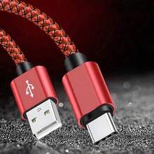彩色USB Type-C数据线，尼龙编织设计，适用于智能手机快速充电。这款USB-A转USB-C充电线兼容 17、16 Pro Max、iPad Pro、Air 5、Galaxy S25、S24等多种设备。 - 彩色 - 查看 11