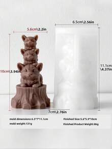 Reusable Owl Shaped Silicone Mold, Suitable For Handmade Candle, Soap Making, And Gypsum Crafts - Irregular Claw Shape, Containing Owl, Squirrel, Seal - Style Design, Handmade Soap, Wax, Resin, Clay Themed Mold - Animal Molds - View 2