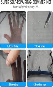 TidyMister Pool Skimmer Net With Self-Repair Fine Nylon Mesh Bag, Pool Leaf Rake For Above Ground Pools &Amp; In-Ground Pools, Pool Nets For Cleaning - Original Series(No Pole) - ColorE - View 2