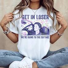 Get In Loser We're Going To The Cottage T-Shirt, Heated Rivalry Inspired Shirt, Im Coming To The Cottage Apparel1 - White - View 2