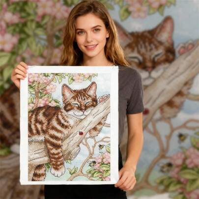 SNA 2026 New Style DIY Cute Kitten Print Cross-Stitch Set For Living Room Decorative Paintings With New Hand-Embroidery Techniques Diy Kit Crafts Embroidered Embroidery Kit Cross Stitch Kits Crochet Kit Punch Needle Kit Sewing Accessories Sewing Kit Embroidery Thread Craft Kit Stitch Stuff Sewing Patterns Crochet Craft Supplies Embroidery Kit Beginners Sewing Pattern