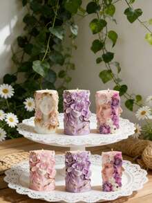 1 Silicone Mold For A Flower Side Face Art Relief Girl Candle, Featuring A Three-Dimensional Design Of The Girl's Side Face And Lily Flowers. The Texture Of The Hair And The Realistic Braided Veins Are Delicately Depicted. - Relief Portrait Candle Mold - View 3