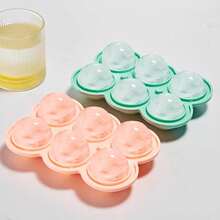 1.8 英寸（约 4.5 厘米）硅胶威士忌冰球模具，易灌装漏斗盖设计，方便装填和取出 - 6 个圆形硅胶冰球托盘模具，适用于鸡尾酒和波本威士忌 - 彩色 - 查看 3