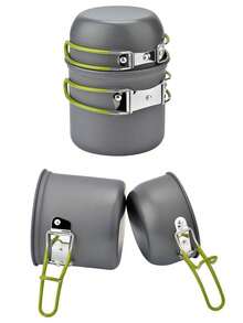 1pc/4pcs/1set Camping Cookware Stove Fork Spoon Set, Tableware Set, Sierra Cup, Suitable For Backpacking, Outdoor Camping, Hiking And Picnic, Camping Cookware Set, Camping Equipment, Campfire Utensils, Non-Stick Cooking Equipment, Lightweight Stackable Pots And Bowls With Storage Bag, Suitable For Outdoor Hiking, 304 Stainless Steel Cup And Travel Hiking Gear Set - Multicolor - View 8