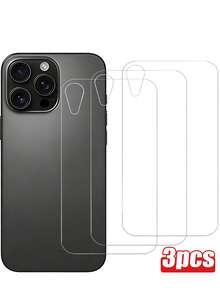 3片装 6.9 英寸钢化玻璃后盖屏幕保护膜 [9H 硬度] 高清钢化玻璃后盖，适用于 17 Pro Max、17 Pro、17 Air、16 Pro、16 Plus、15、15 Pro Max、15、15 Plus、15 Pro、14 Pro Max、13 Pro Max、12、11 Pro Max，防刮花，易于安装，后盖保护膜 - 無色 - 查看 14