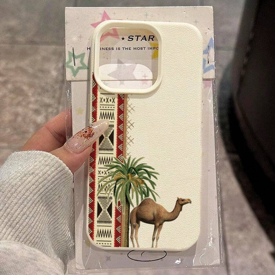 1 buah Casing Ponsel Bahan TPU Gaya Gurun Motif Tradisional Pohon Kurma, Kompatibel dengan iPhone 17 Pro Max/17/16 Pro Max/15/13/12/11, S20 FE/A15/S24/A55, Kompatibel dengan Redmi Note 11/12/13 Pro, Pelindung Lembut Anti Jatuh Cakupan Penuh, Versi Internasional, Bukan Versi Domestik - Putih - View 1