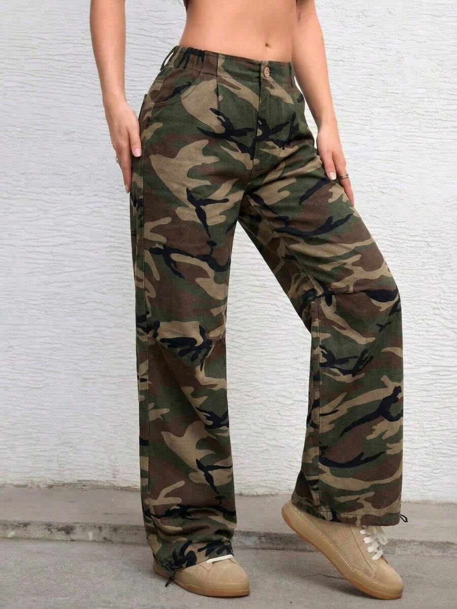 Women Pants - 軍綠色 - 查看 1