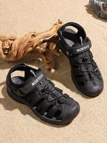 Men's Sandals, Closed Toe Athletic Sport Sandals, Mens Summer Shoes, Lightweight Trail Walking Flat Sandals For Beach Sport Outing - 黑色 - 查看 1