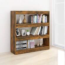 vidaXL Bücherregal/Raumteiler Räuchereiche 100x30x103 cm - Braun - Übersicht 5