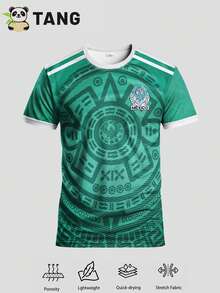 Mexico Home 25/26 世界盃風格男款足球球衣 & 男款足球球衣 & 圓領舒適運動上衣 & 柔軟輕便舒適足球衫 & 適用於足球比賽、足球訓練、休閒與度假穿著 & 送禮佳品 - 寶藍色 - 查看 2