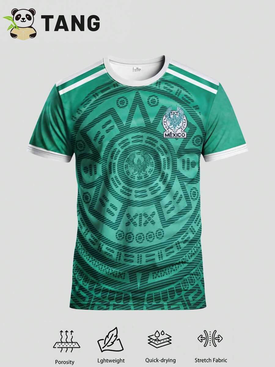 Mexico Home 25/26 世界盃風格男款足球球衣 & 男款足球球衣 & 圓領舒適運動上衣 & 柔軟輕便舒適足球衫 & 適用於足球比賽、足球訓練、休閒與度假穿著 & 送禮佳品