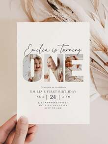 Customizable Birthday Card, Editable First Birthday Invitation, First Birthday Party Invitation, First Birthday For Boy Or Girl - Multicolor 04 - View 6